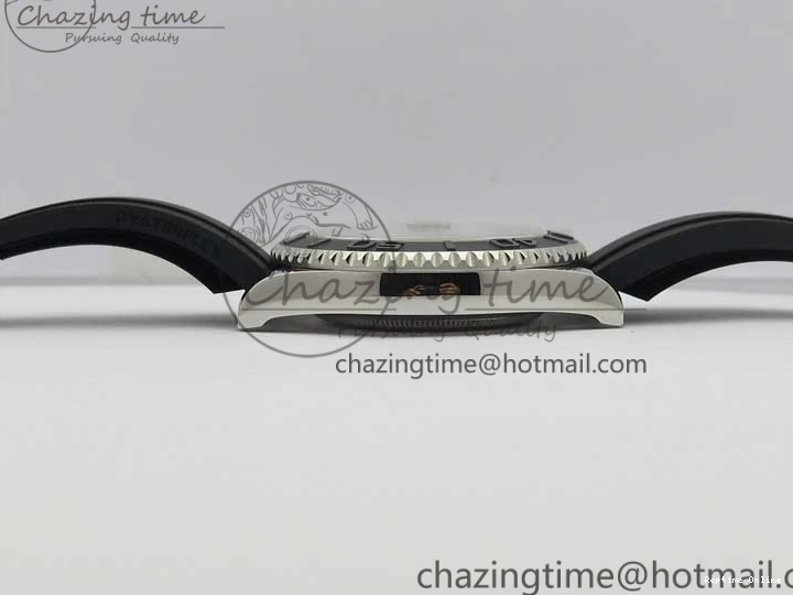 0416 Yacht-Master 116655 ARF SS Custom Made Black Ceramic Bezel on Oysterflex Rubber Strap A HighPerformance 3064